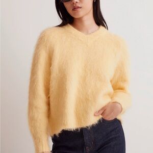 Madewell Brushed V-Neck Sweater Sz small